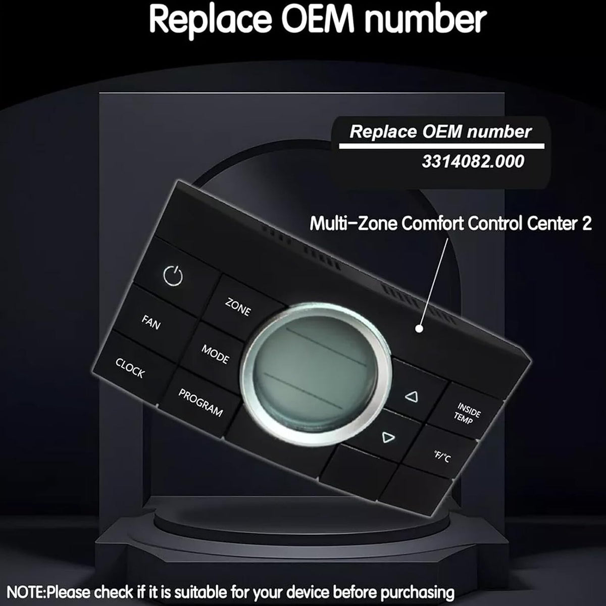 ya 10 9.16 baidi Multi-Zone Comfort Control Center II Thermostat Black 10 Buttons 3314082.000 RV