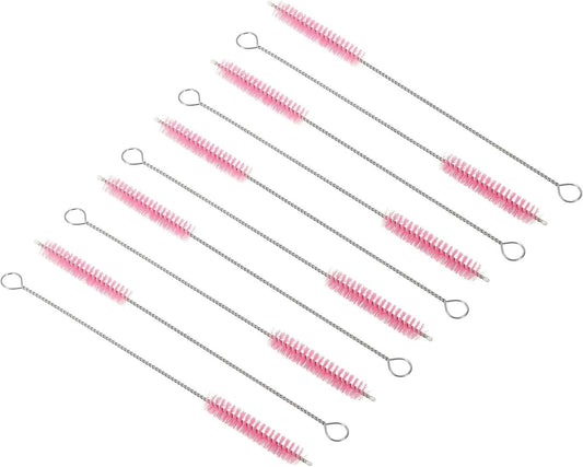 ya 26 10.21 baidi 10Pcs 8 x3/8 Drinking Straw Cleaning Brush Nylon Cleaning Bottle Brush Pink