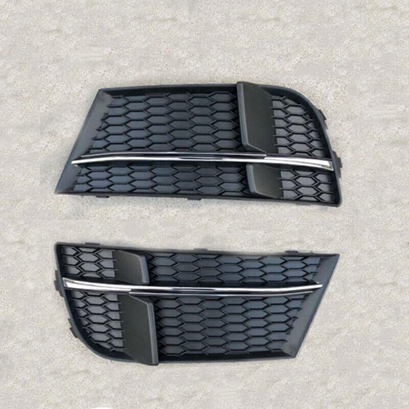 ya 7 8.24 baidi Pair Honeycomb chrome Fog Light Cover Lamp Grille for Audi A3 S3 S-Line 2017-19
