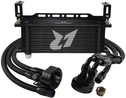 ya 12 10.8 baidi LR 15 Row AN10 Oil cooler w/Bracket + Filter Relocation Adapter Hose Kit Black