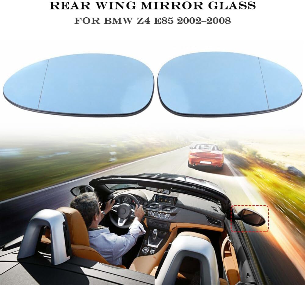 ya 2 8.15 Pair Left+Right Blue Heated Wing Mirror Glass for BMW Z4 E85 2002¨C08 Z4 M Coupe