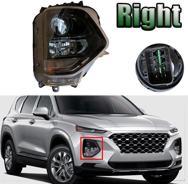 ya 6 8.14 Right Halogen Front Bumper Fog Light Assembly for Hyundai Santa Fe 2019 2020