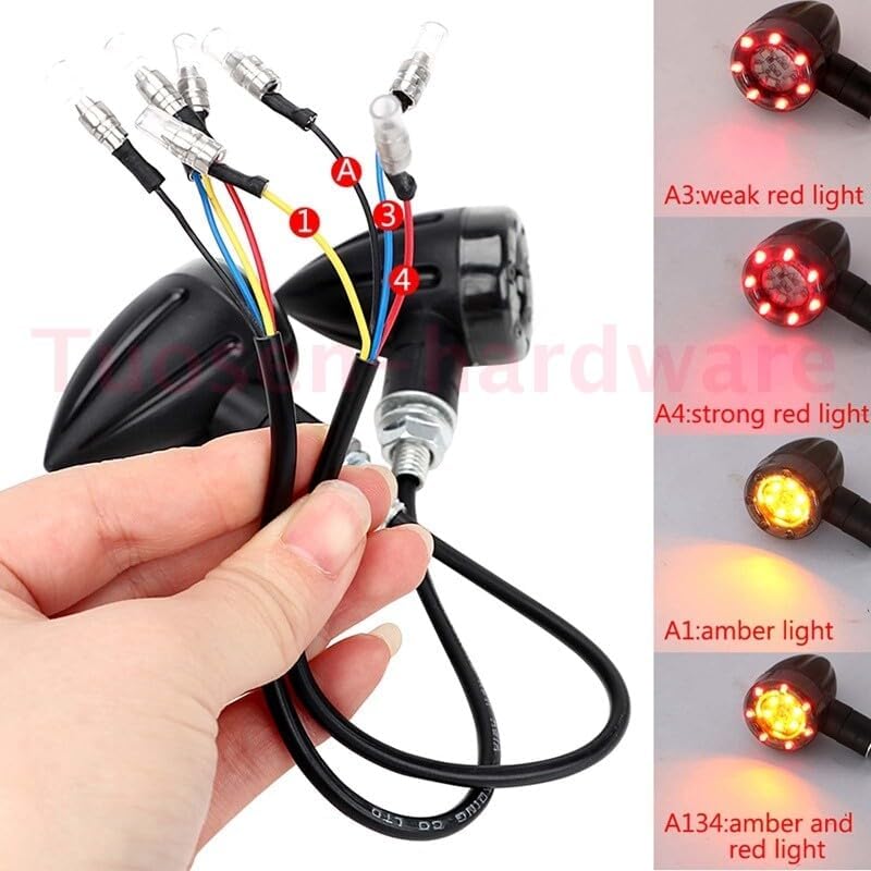 ya 4 8.24 baidi 4Pcs Motorcycle LED Brake Light Turn Signal Tail Light Indicator Warning Light