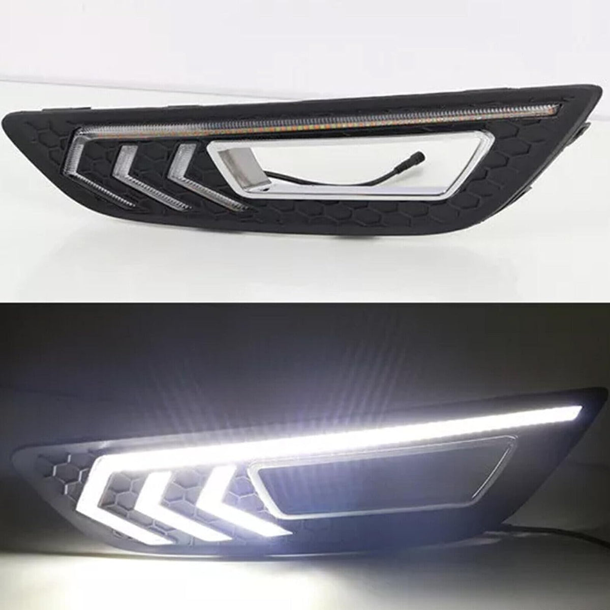 ya 13 9.15 baidi DRL,for Ford Focus 2015 2016 LED Daytime Driving Running Light Fog Lamp W/T