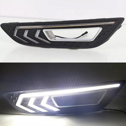 ya 13 9.15 baidi DRL,for Ford Focus 2015 2016 LED Daytime Driving Running Light Fog Lamp W/T
