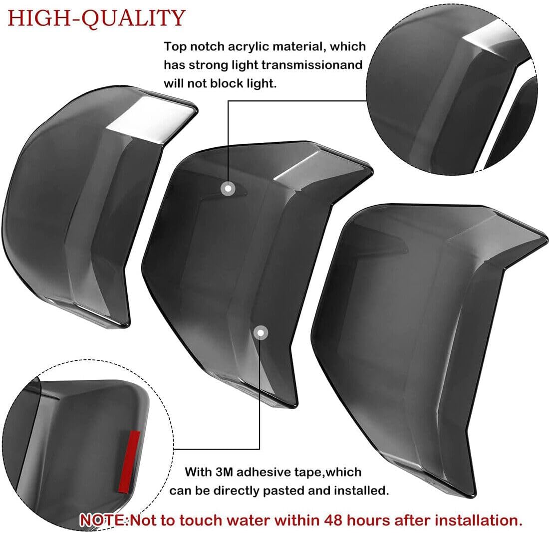 ya 7 8.24 baidi for Mustang 2018-2022 Smoked Black Tail Light Lamp Cover Guard Trim