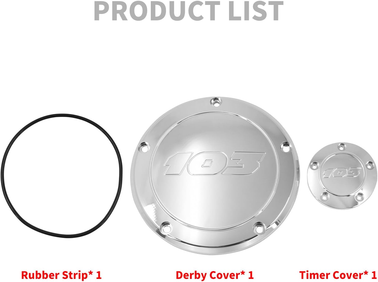 ya 4 8.14 All Chrome 103 Derby Timing Timer Cover Fit for Harley Dyna Softail FXS Touring