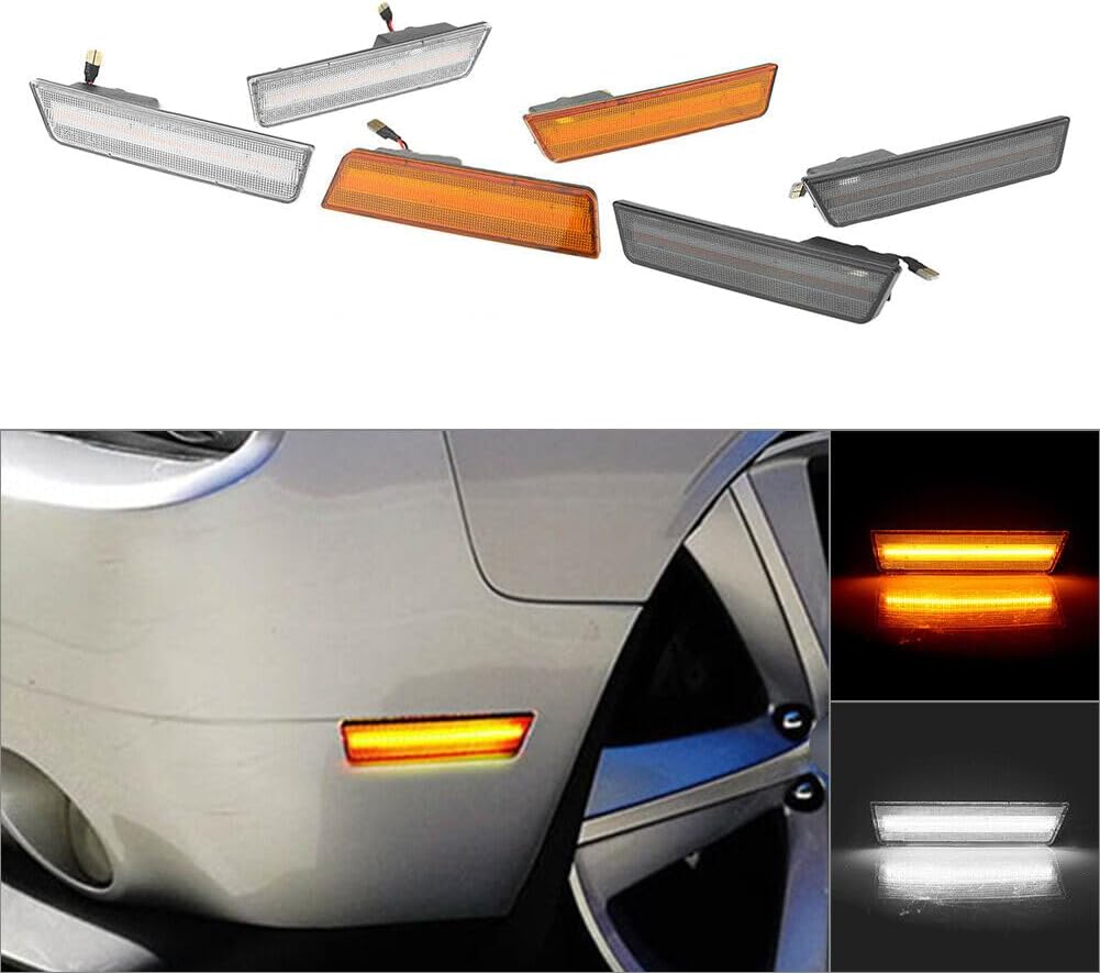 ya 4 8.8 2 Pack LED Front Side Marker Lights for 08-14 for Dodge Challenger / 11-14 Charger 