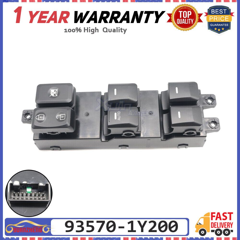 ya 3 8.24 baidi Power Window Switch Window Main Suitable for Kia Picanto 2012-2015 Black 93570-1Y200