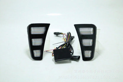 ya 7 8.24 baidi For 2017-2020 for Kia Pegas Car Front Bumper Fog Lamp Modified LED Tricolor Assembly