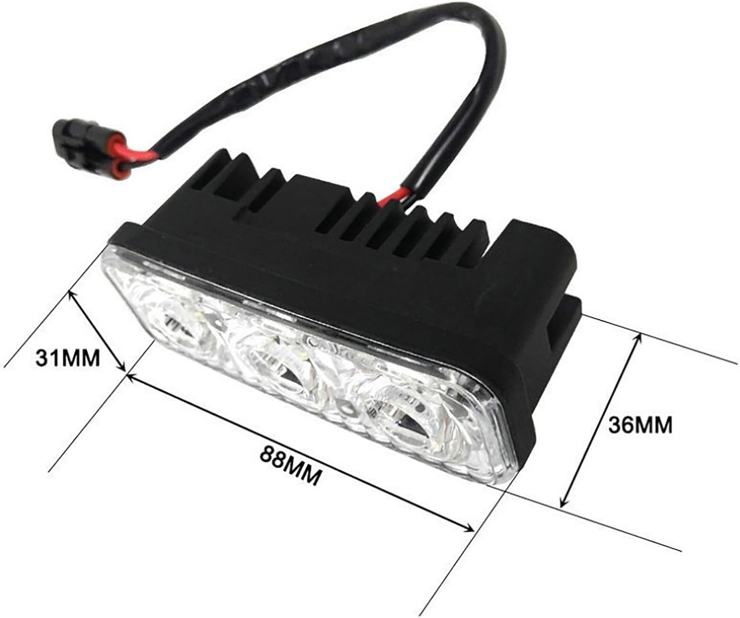 ya 4 8.14 2X Car Daytime Running Light LED White DRL Amber Turn Signal Front Fog Lamp 12V