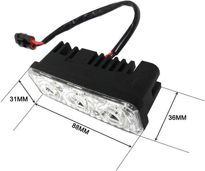 ya 4 8.14 2X Car Daytime Running Light LED White DRL Amber Turn Signal Front Fog Lamp 12V