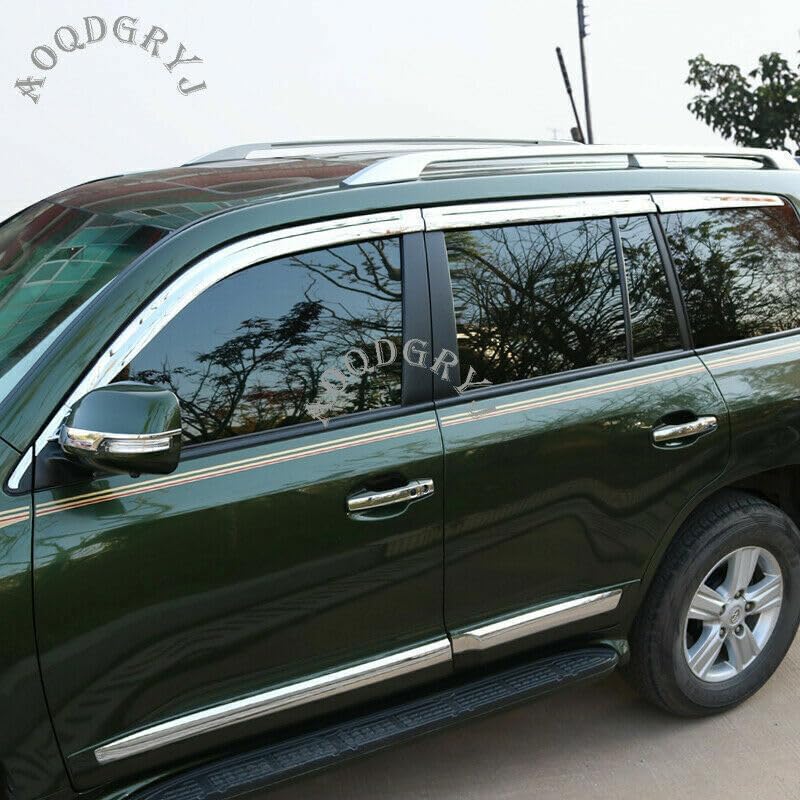 ya 6 8.24 baidi for Toyota for Land Cruiser 2008-21 Chrome Window Wind Deflector Visor Rain Guard*10