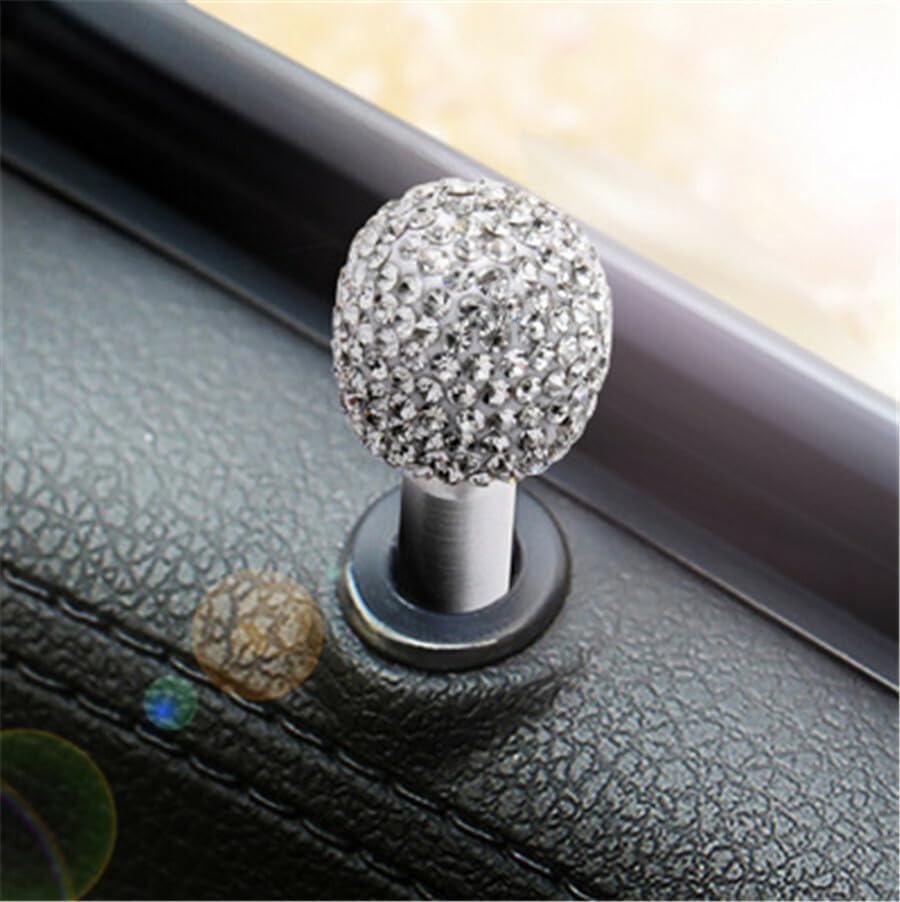 ya 5 8.10 2 pieces of car door handles with shiny internal door lock pointers embedded with rhinestones
