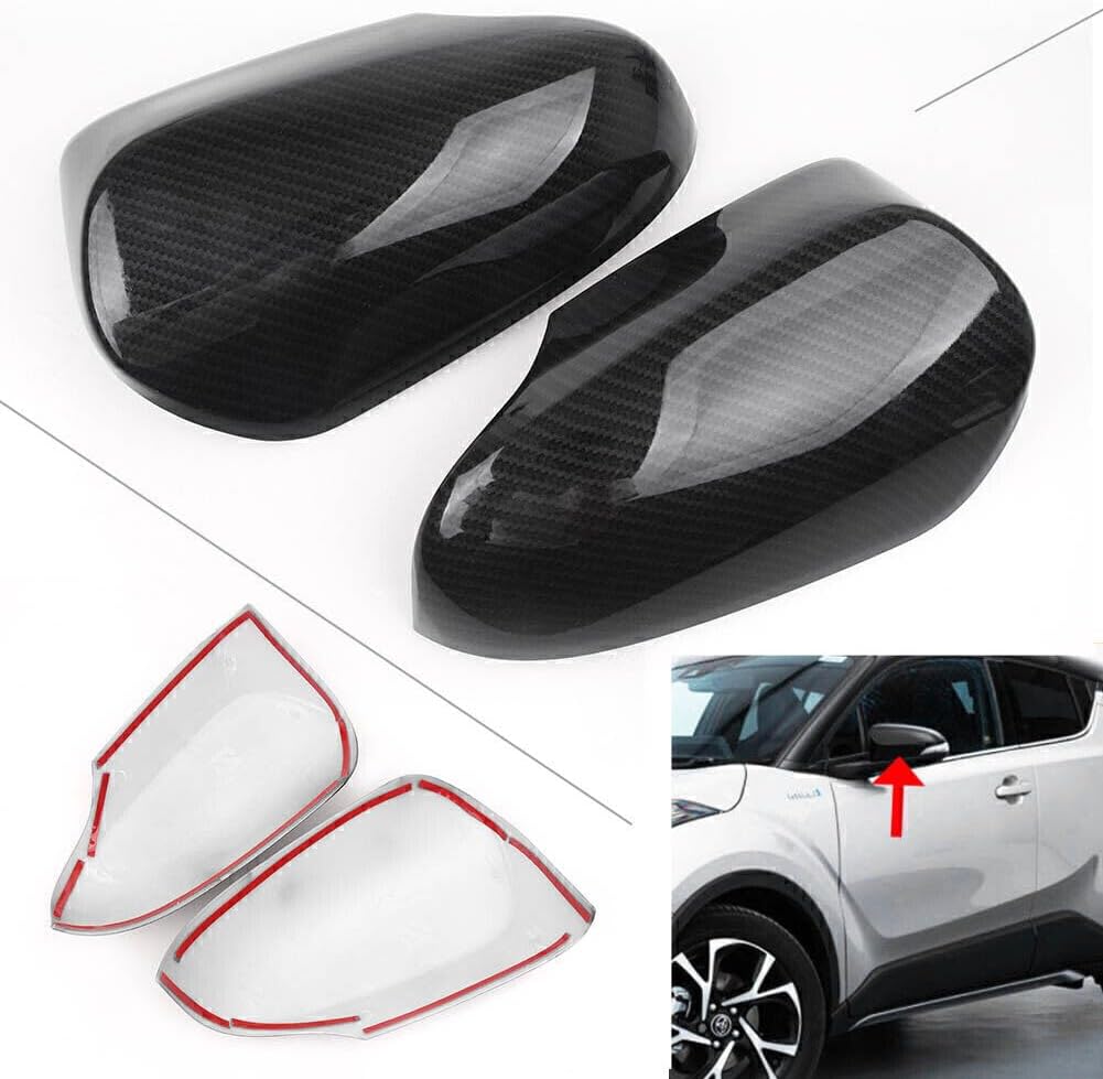 ya 4 8.14 for Toyota CHR C-HR 2016-2018 17 Carbon Fiber Style Rear View Mirror Cover Caps