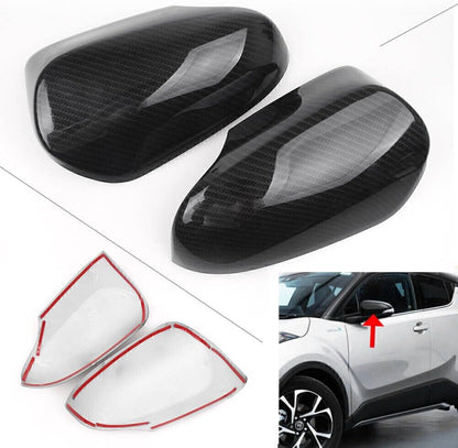 ya 4 8.14 for Toyota CHR C-HR 2016-2018 17 Carbon Fiber Style Rear View Mirror Cover Caps