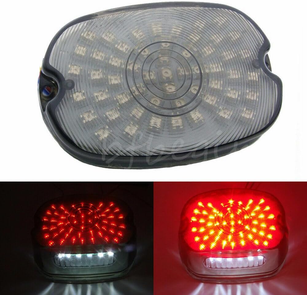 ya 4 8.14 Smoked LED Tail Light Brake License Plate Lamps For Harley Electra Glides Dyna