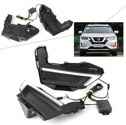 ya 4 8.8 Fit for Nissan Rouge X-trail 2017-18 LED Daytime Running Light Fog Lamp Turn Signal