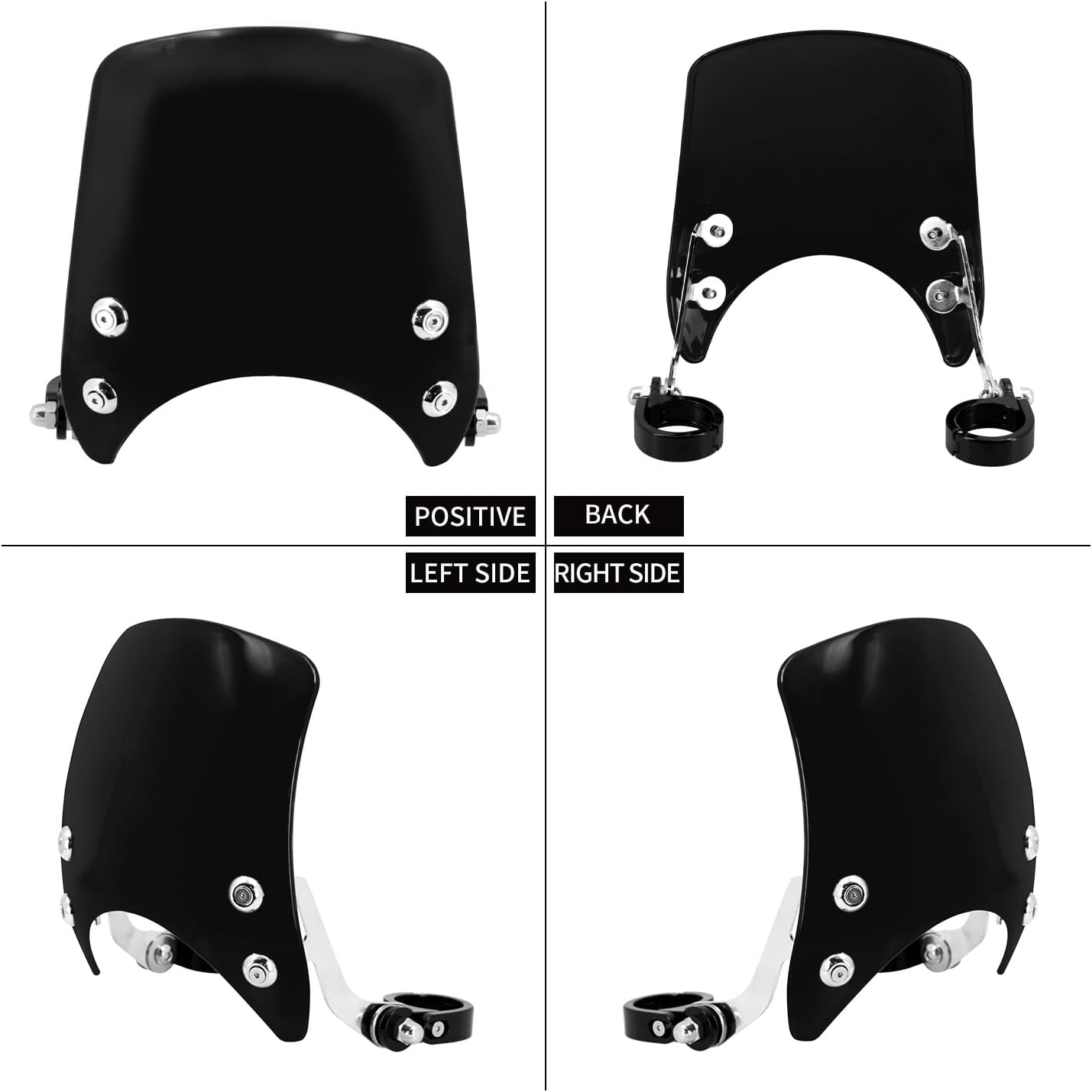 ya 7 8.24 baidi 39mm Windshield Black Windscreen Fit for Harley Sportster XL 883 1200 2004-2022