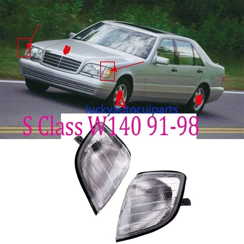ya 4 8.14 2-Pack Front Turn Signal Light Corner Light for Mercedes-Benz S-Class W140 91-98
