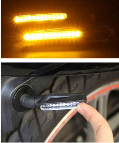 ya 13 9.15 baidi Pair 12V 12LED Amber Motorcycle Bike Bendable Turn Signal Light Indicator Lamps