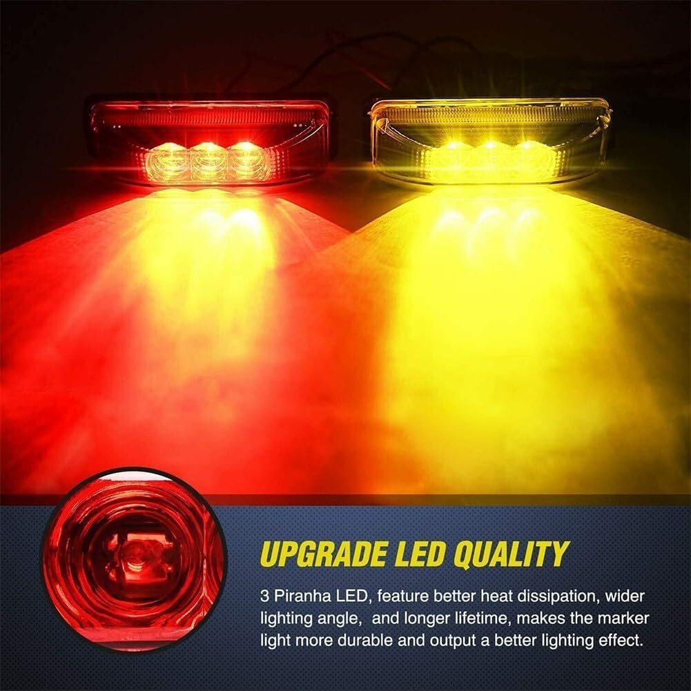 ya 13 9.15 baidi Waterproof and Long lasting Red Amber Side Marker Lights for Trucks 12 24V