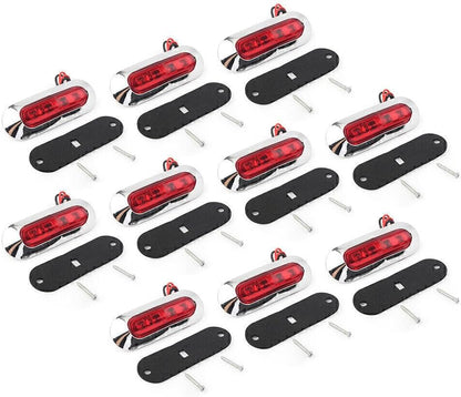 ya 13 9.15 baidi 10pcs LED Side Clearance Marker Red Light For Car Truck Trailer Pickup 12V