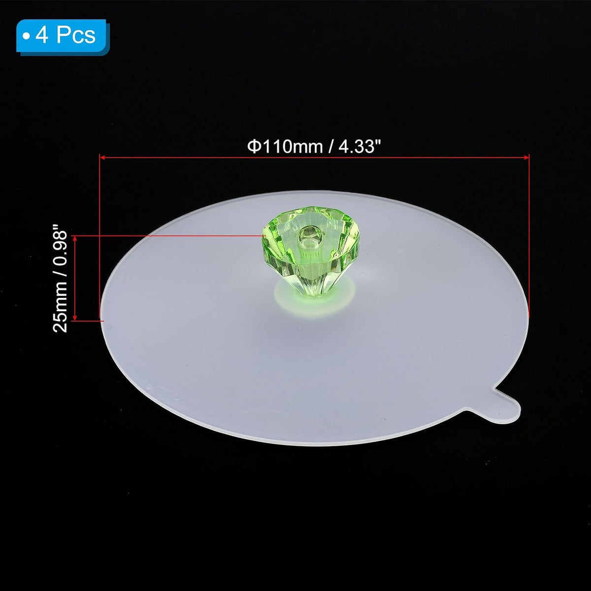 ya 14 9.20 baidi Silicone Cup Lids for Drinks, 4Pcs 4.3" Cover Cap Diamond Shape Handle n