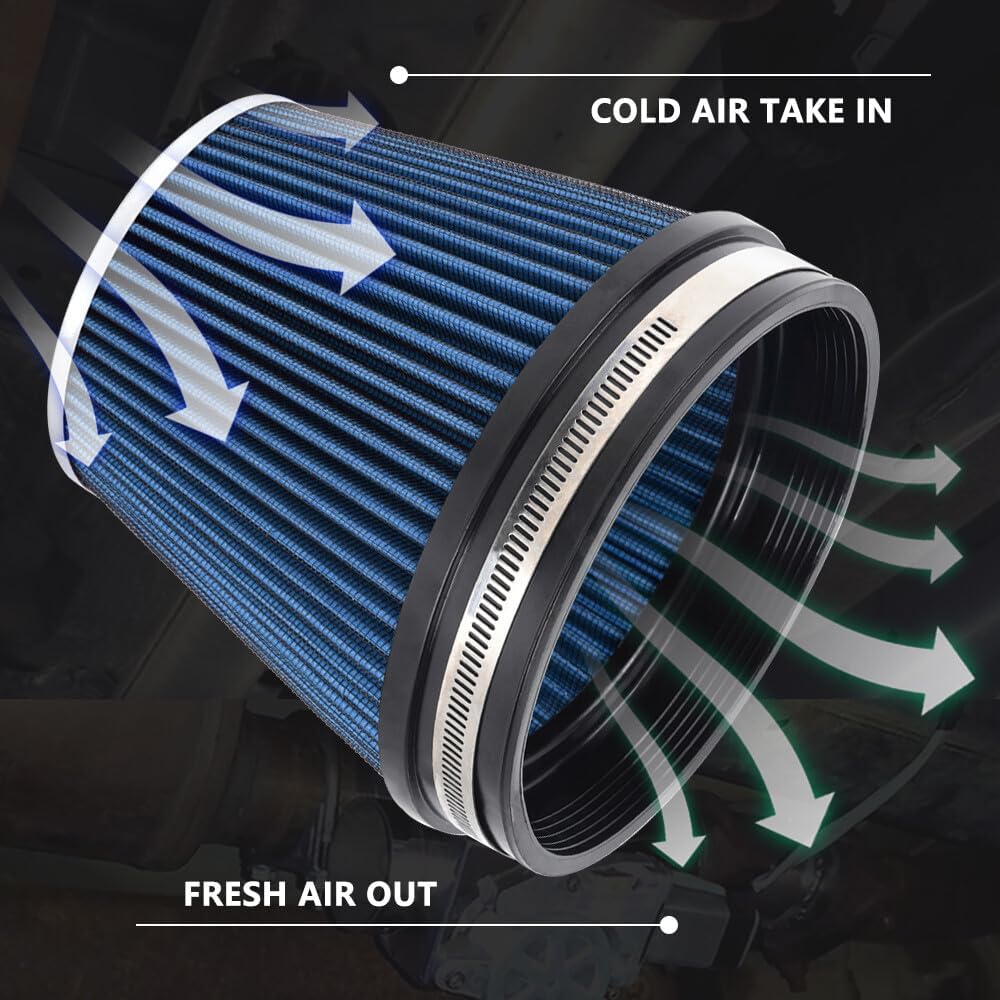 ya 13 9.15 baidi BLUE 6 152mm Inlet Air Filter Truck Air Intake Cone Replacement Dry 6 Tall