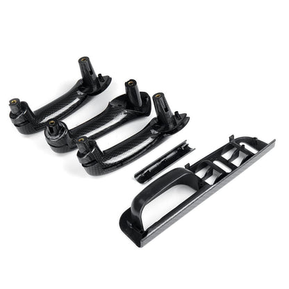 ya 4 8.14 5Pcs RHD Carbon Door Grab Handle Cover Switch Panel for VW for Golf for Jetta MK4