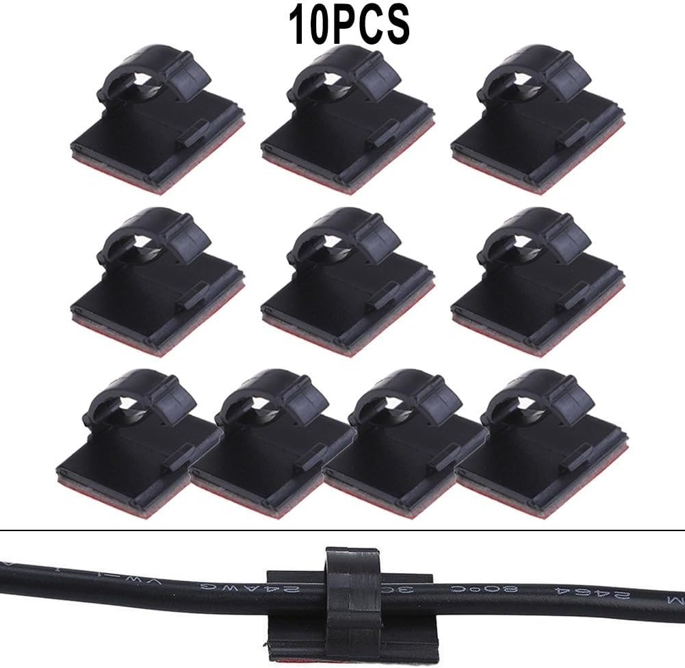 ya 4 8.8.2 10Pcs Self-Adhesive Wire Cable Clamp Clip Holder For Car Organizer