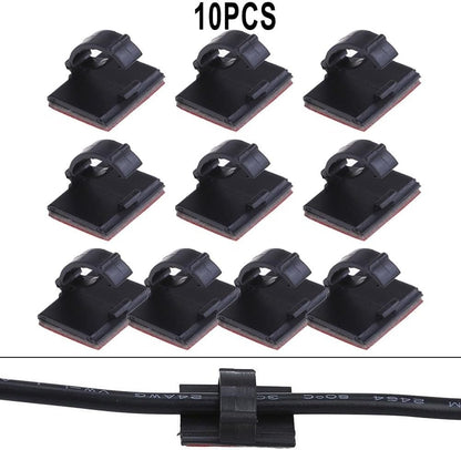 ya 4 8.8.2 10Pcs Self-Adhesive Wire Cable Clamp Clip Holder For Car Organizer