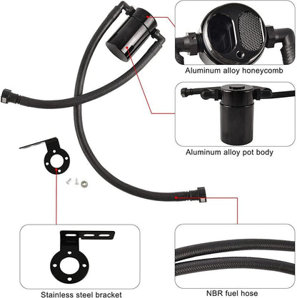 ya 4 8.14 For 19-22 for Chevy for Silverado for GMC for Sierra 5.3L Oil Catch Can Tank Oil Separator Black