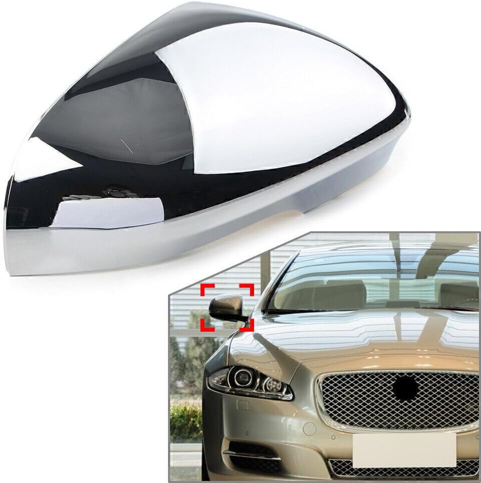ya 11 9.14 baidifor Jaguar XF X XFR-S XJ XE XKR 1x Chrome Right Side View Mirror Cover Cap