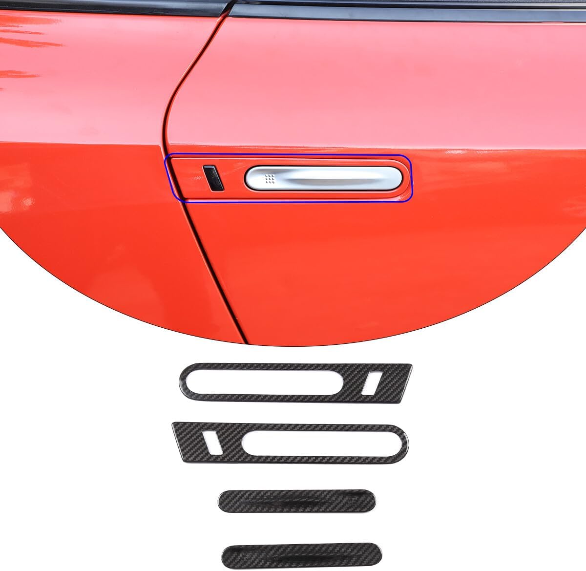 ya 10 9.16 baidi Real Carbon Fiber Exterior Door Handle Cover Decorative Stickers for 08-16 for Nissan R35 GTR-