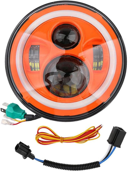 ya 4 8.14 7'' Zoll Haupt LED Scheinwerfer Orange Angel Eyes f¨¹r Harley for Jeep for Wrangler