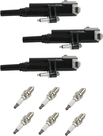 ya 9 10.24 3X Ignition Coils+Spark Plugs for Jeep for Dodge Dakota for Ram 2009-2013 3.7L V6 UF640