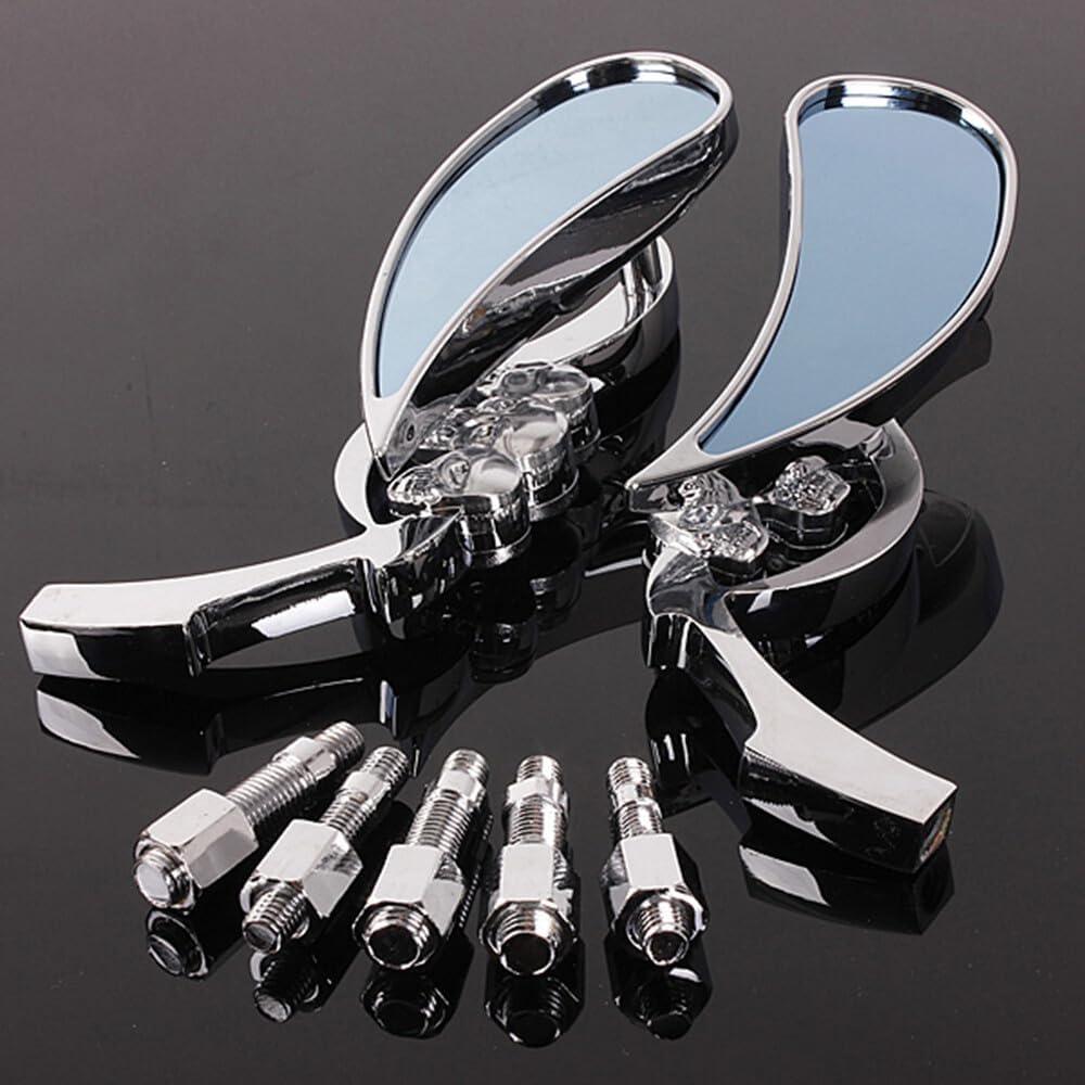 ya 2 8.15 Motorcycle Rectangular Rearview Mirror (Left and Right) for Chopper Cruiser
