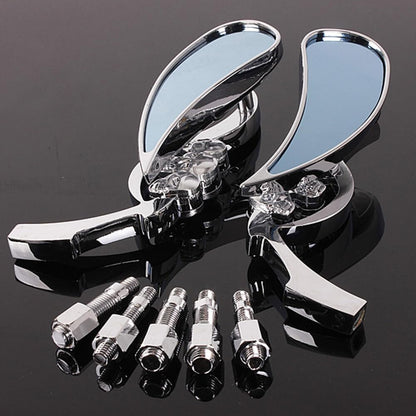 ya 2 8.15 Motorcycle Rectangular Rearview Mirror (Left and Right) for Chopper Cruiser