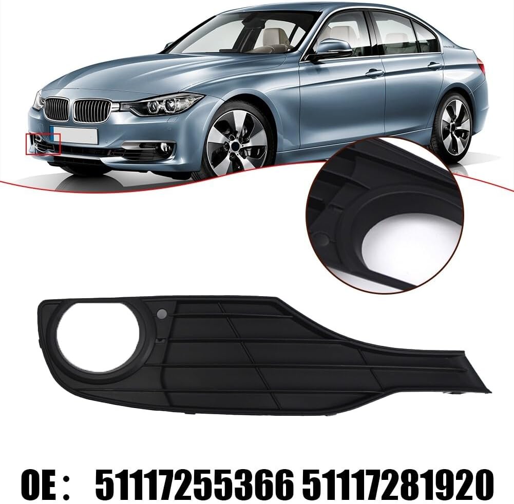 ya 13 9.15 baidi FOR 3 SERIES F30 F31 11-16 FRONT BUMPER FOG LIGHT FULL CLOSED GRILLE Right