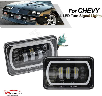 ya 7 8.24 baidi for Chevrolet Camaro Cavalier Monte Carlo 4x6 LED High/Low Beam DRL Turn Signal Light 