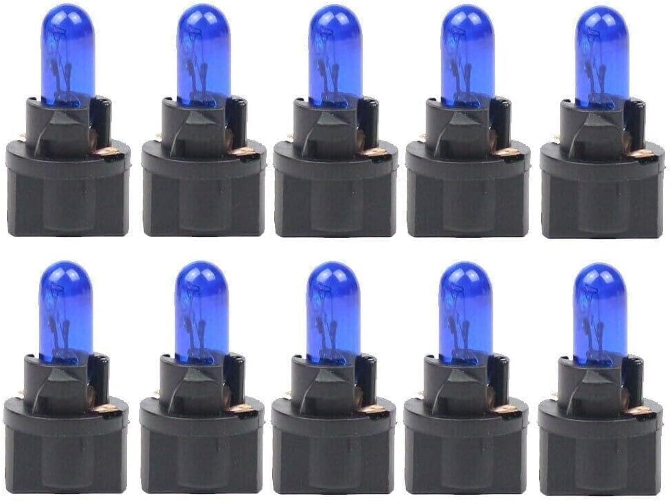 ya 3 8.24 baidi 10 Pack Blue T5 SMD Car LED Dashboard Instrument Interior Light Bulbs Accessories 