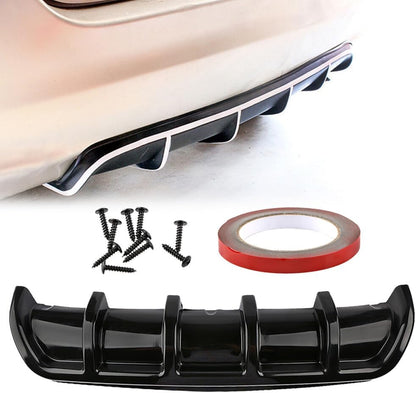 ya 2 8.15 Universal Black Rear Lower Bumper Diffuser Cover Fin Spoiler Lip Wing Splitter