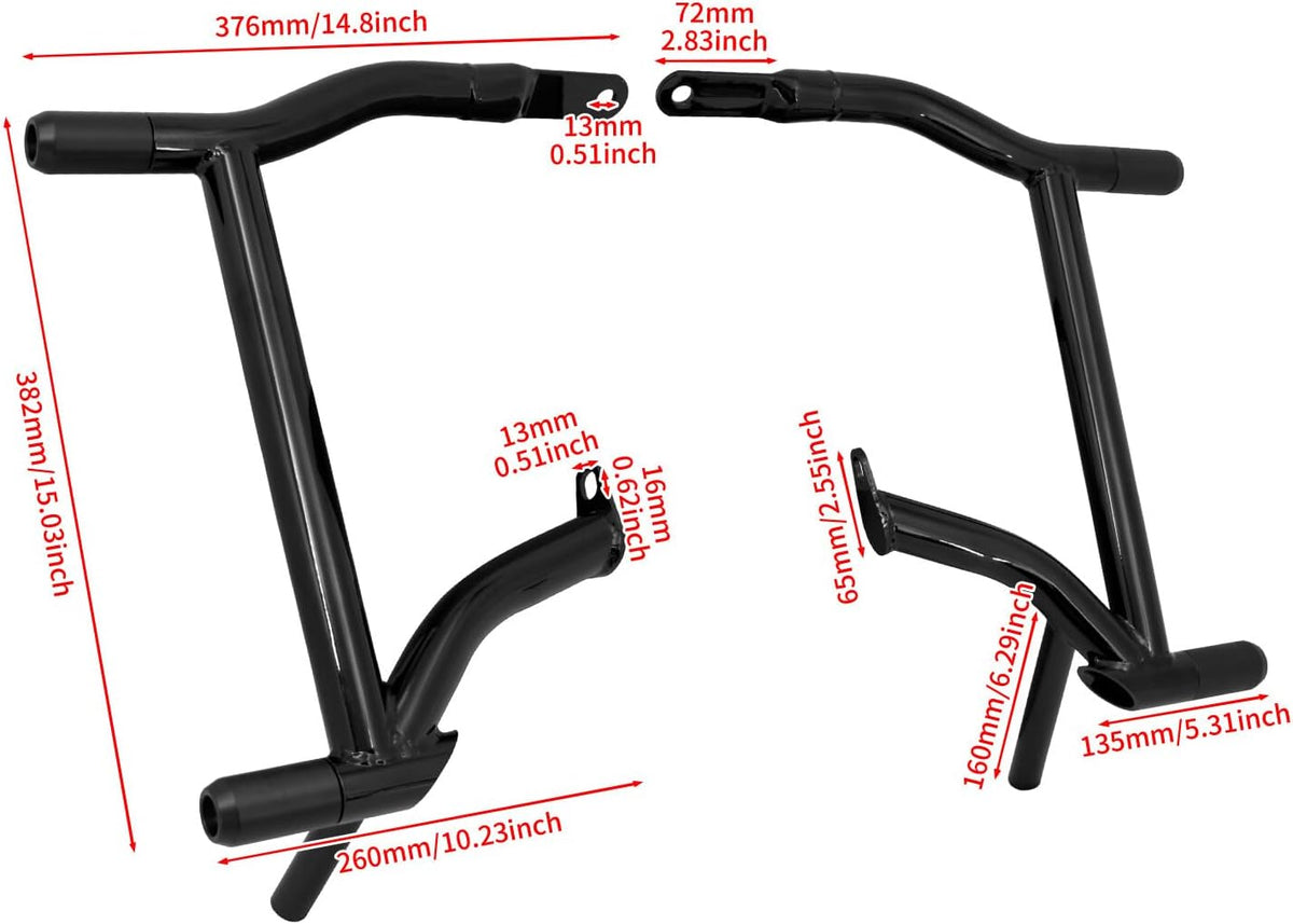 ya 4 8.8.2 Rear Saddlebags Guards Crash Bars for Harley Touring Electra Street Glide 09-25