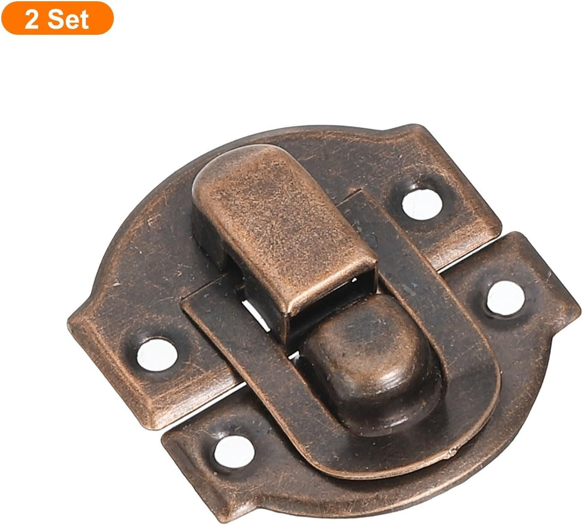 ya 26 10.21 baidi 2Set Retro Toggle Hasp Latch, Billed Iron Latch (27x28mm, Red Bronze)