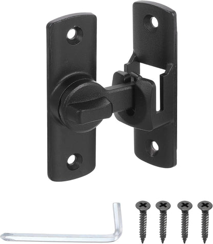 ya 26 10.21 baidi Barn Door Lock, 90/180 De Security Flip Sliding Door Latch, Black