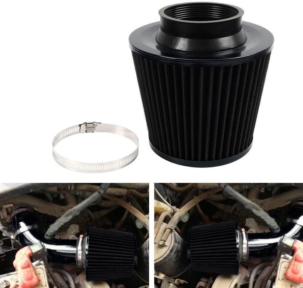ya 13 9.15 baidi 3 76mm High Flow Inlet Cold Air Intake Cone Replacement Dry Air Filter Black