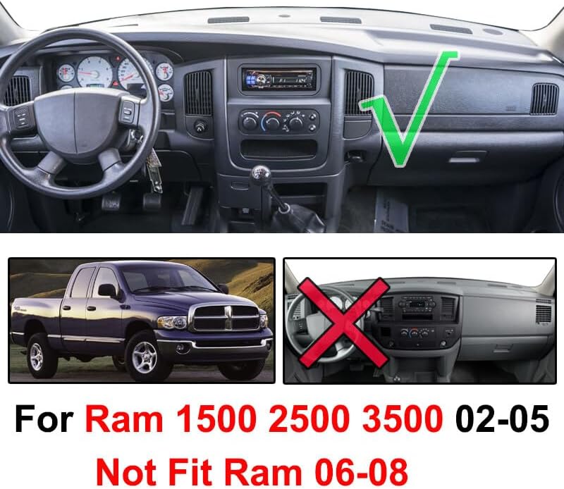 ya 10 9.16 baidi for 2002-2008 for Dodge for Ram 1500 2500 3500 Pickup Truck Dash Cover Mat Dashboard Pad