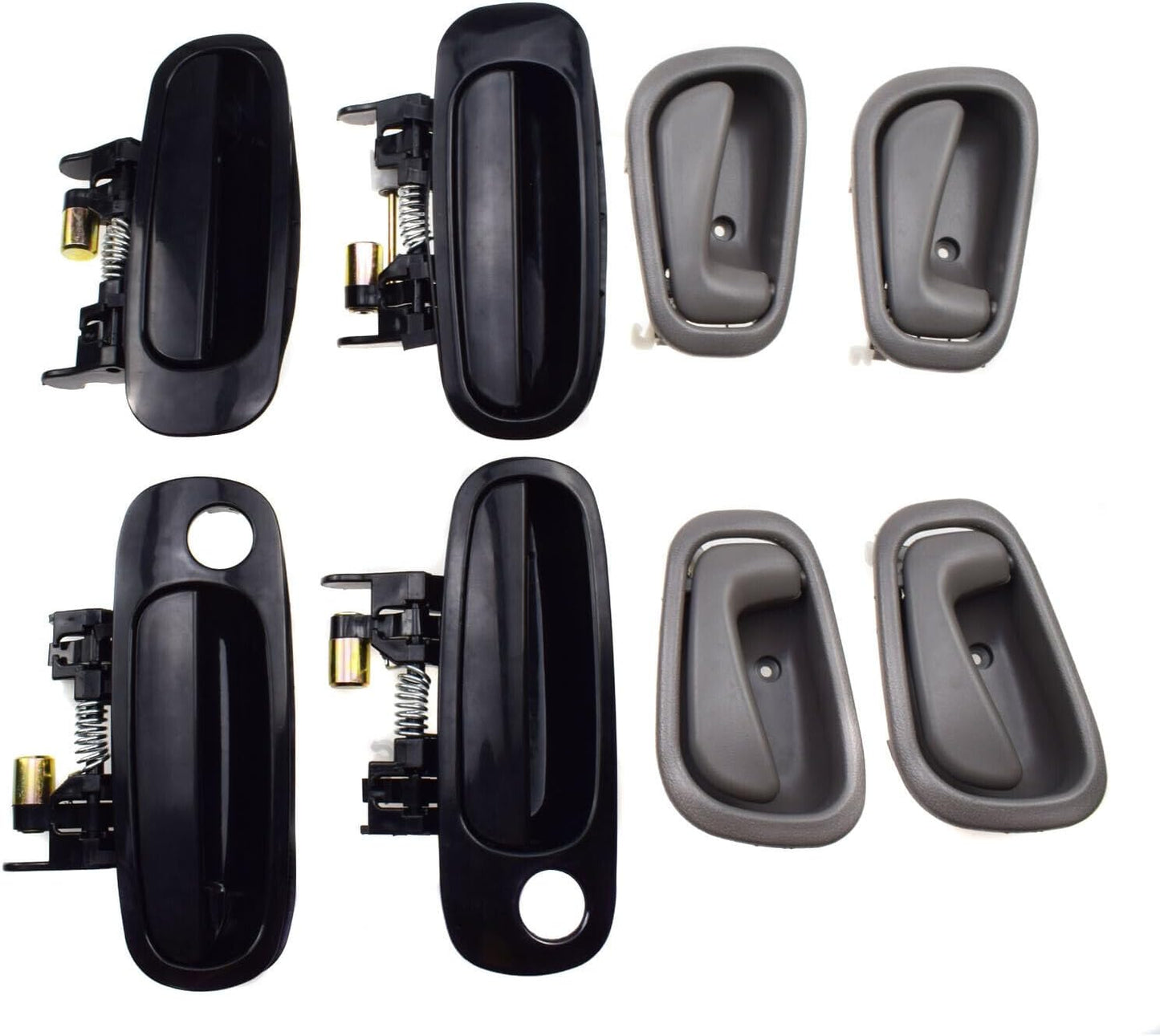 ya 2 8.15 Black Outdoor + Gray Interior Door Handle 8 Pieces for Toyota for Corolla 1998-2003