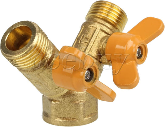 ya 26 10.21 baidi 25pcs BSP 1/2 Threaded 2 Way Y Shape Gas Pipe Connector Diverter 601 Valve